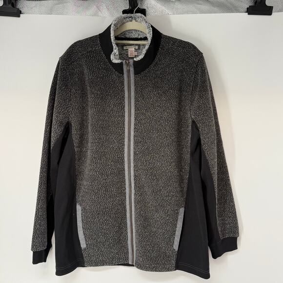 Carbon 2 Cobalt Nuvola Fleece Jacket Mens LT Gray Black Zip Up Fleece Lining
